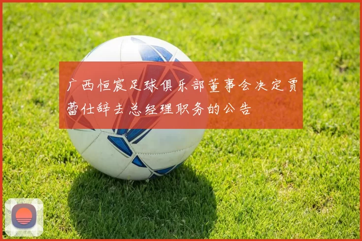 广西恒宸足球俱乐部董事会决定贾蕾仕辞去总经理职务的公告